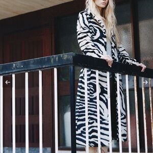 Women's Zebra Print Teddy Jacket